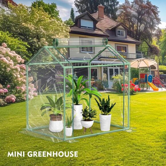Mini Greenhouse, Indoor Outdoor Plants, Tabletop Portable Roll-up Zipper Door - Picture 2 of 7
